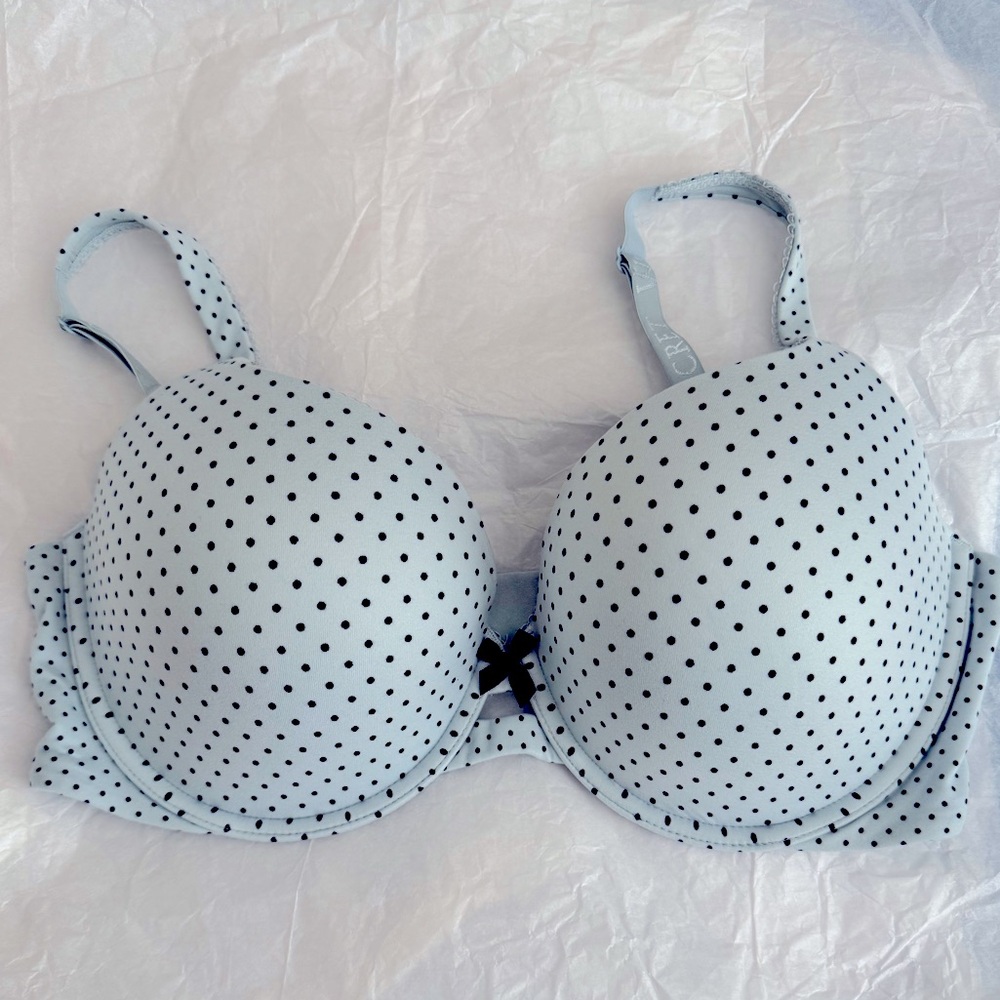 NWT VS Body by Victoria Light Blue Polka Dot VS Bra 36DD